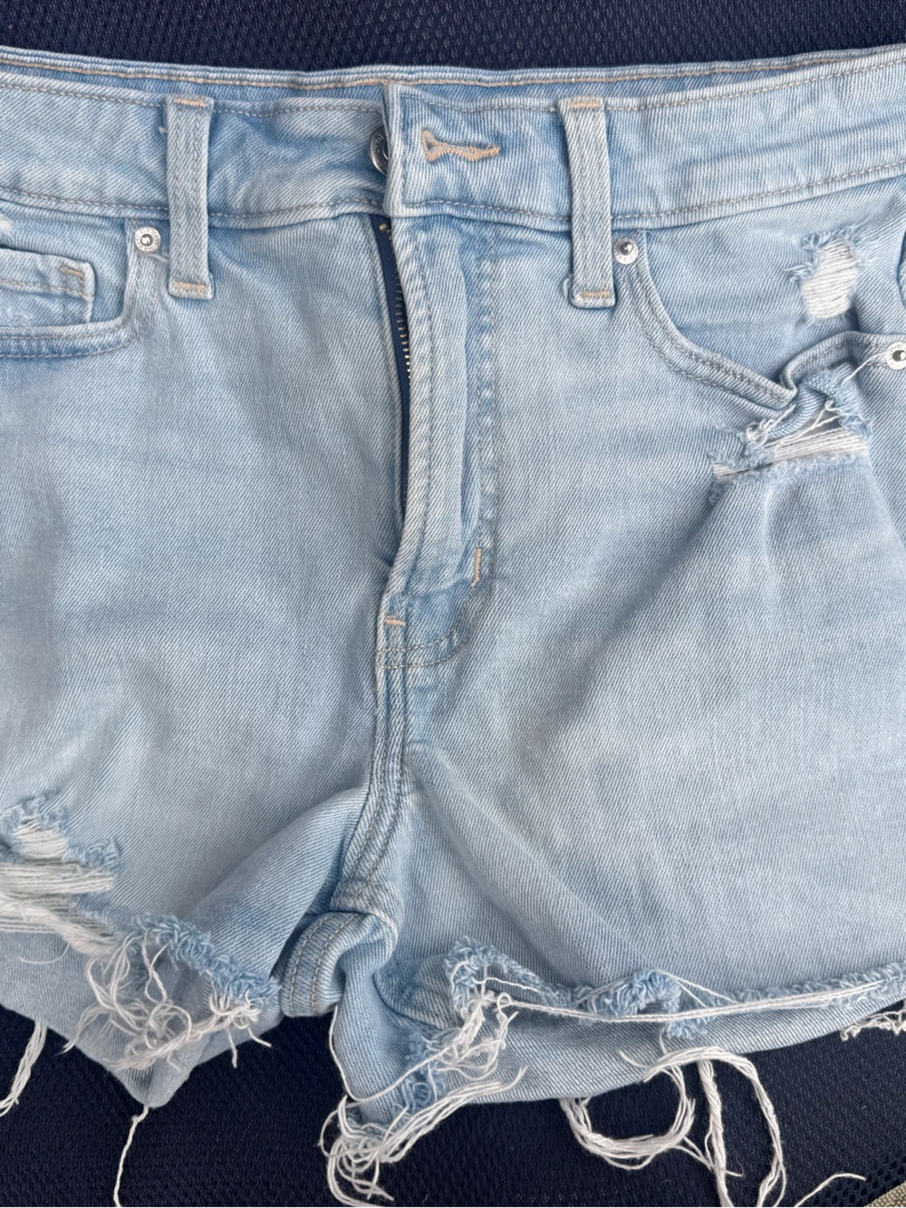 Old Navy Light Wash Distressed Denim Shorts 6